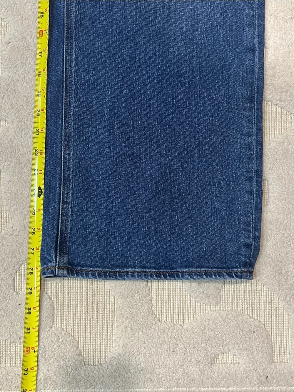 Quince Bella Stretch Relaxed Straight Jeans Atlantic Blue 32 High Rise Crop - Picture 7 of 8